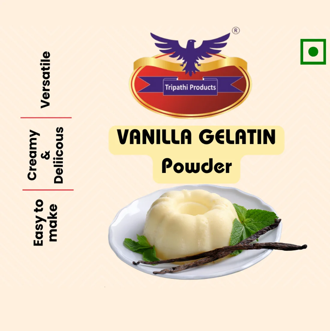 Vanilla flavoured Gelatin Powder